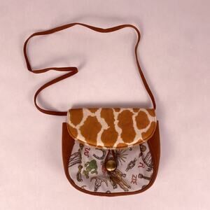 Vintage Stuart Weitzman Suede and Canvas Western Graphic Crossbody